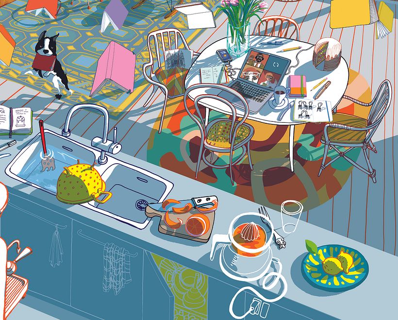 Detail of the kitchen area