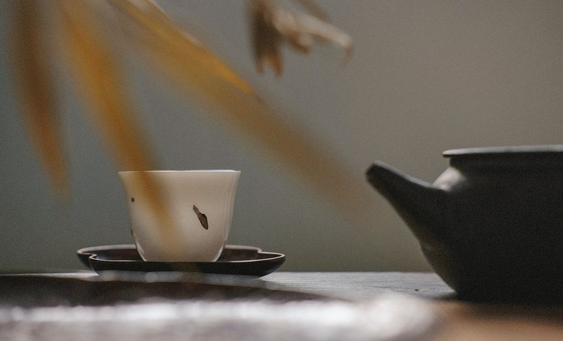 Imperfections on a teacup.
