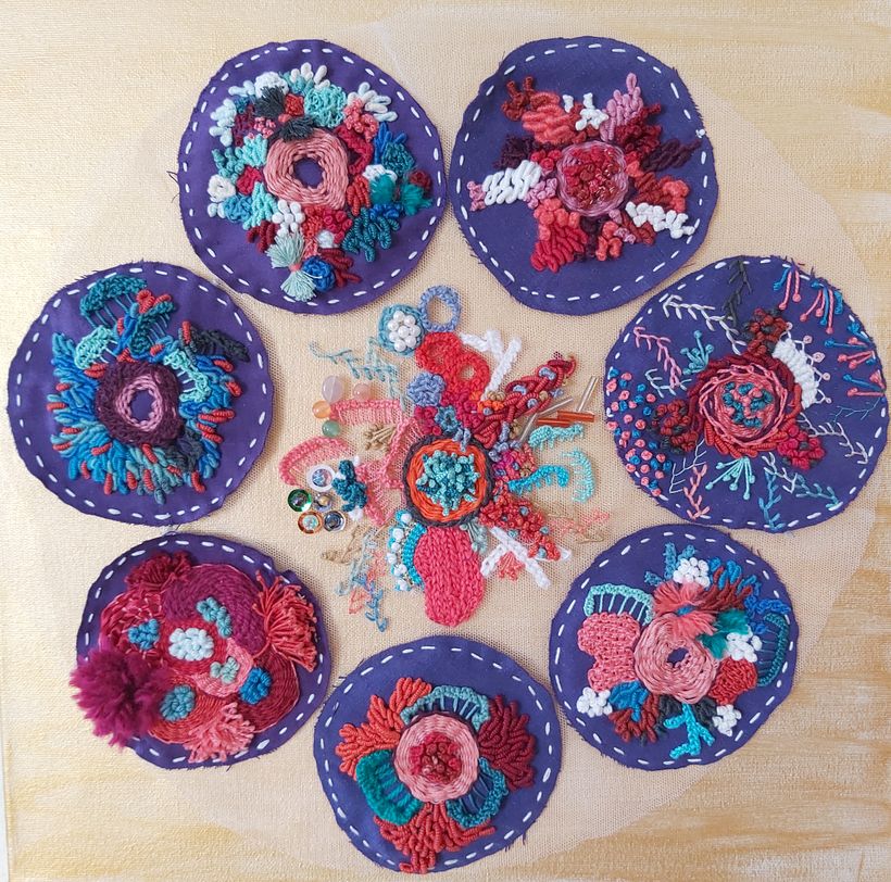 Mi Proyecto del curso: Técnicas avanzadas de bordado: puntadas y composiciones con volumen 2