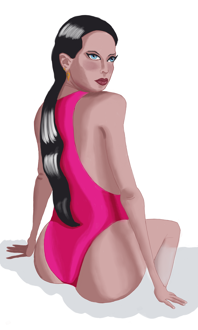 Meu projeto do curso: Ilustração de uma pin-up com técnicas tradicionais 1