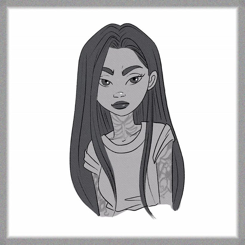 Esboço rápido que fiz como referência no Procreate para iPad