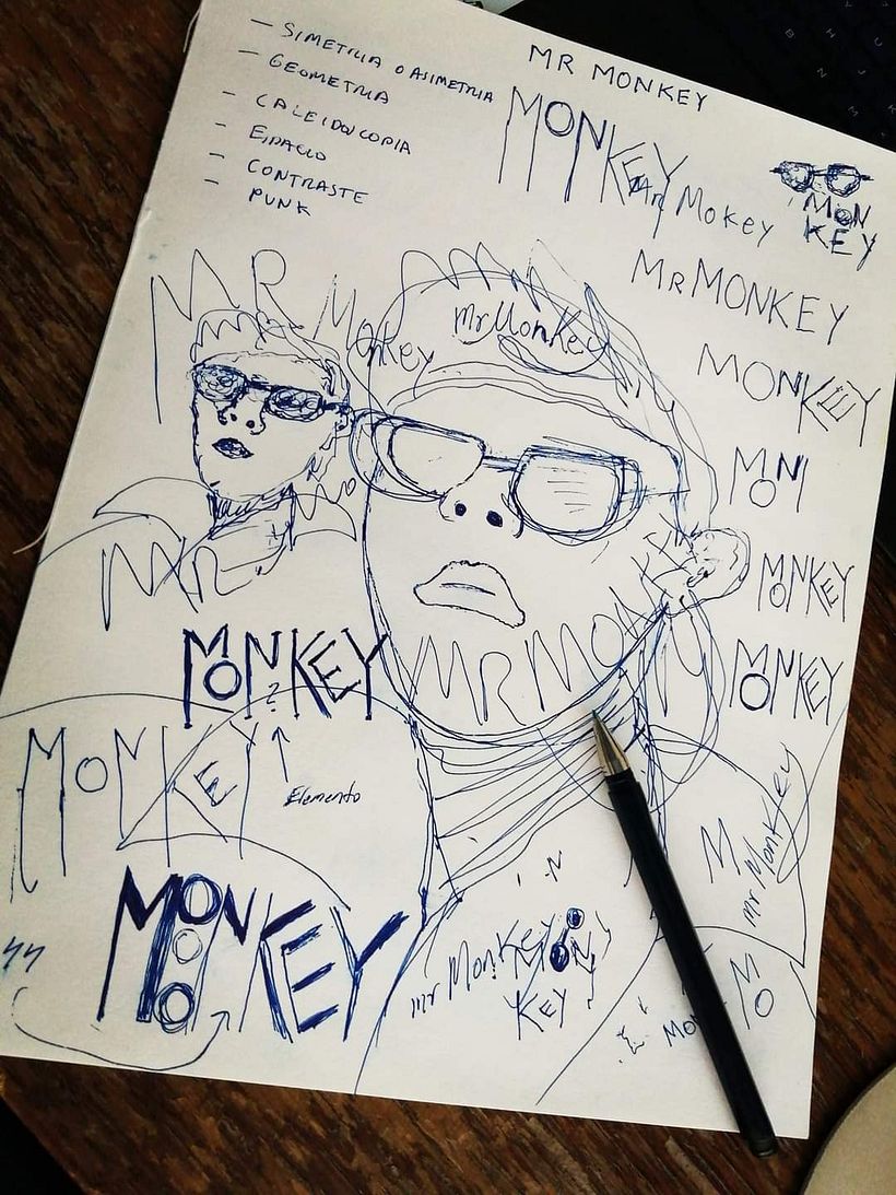 Logo Mr. Monkey. Mi Proyecto del curso: Tipografía y Branding: Diseño de un logotipo icónico 4