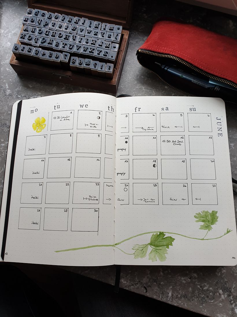 Monthly calendar