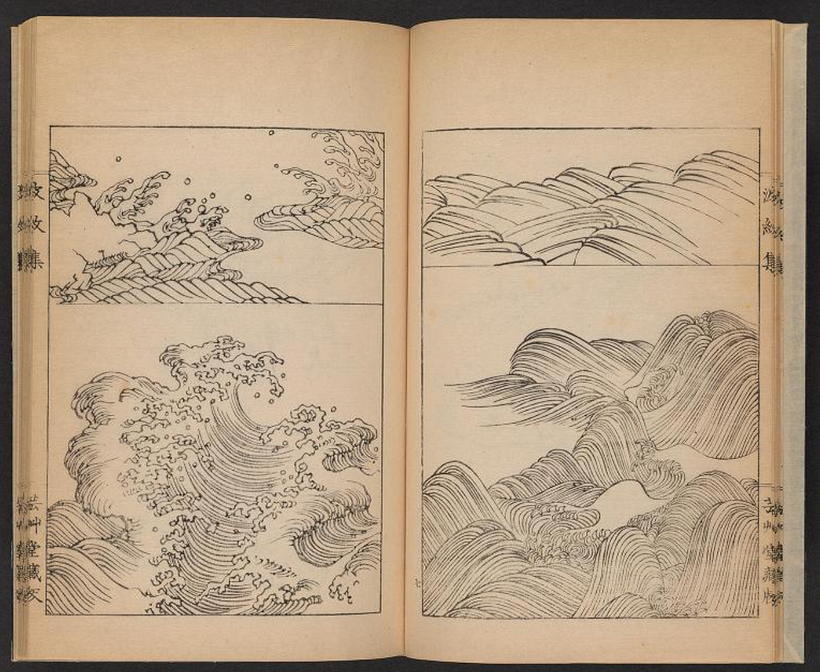 Ilustraciones de olas. 