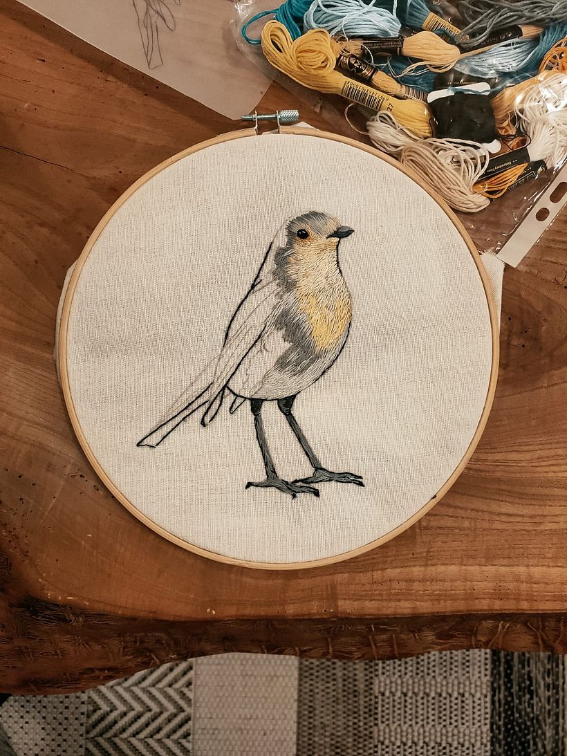 Mi Proyecto del curso: Pintar con hilo: técnicas de ilustración textil 3