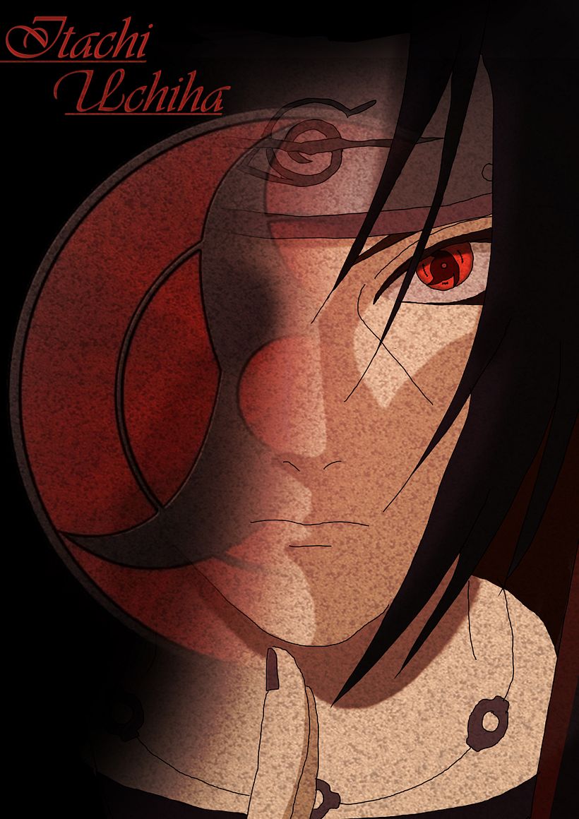 itachi uchiha realizado a pedido para un cuadro tamaño a3