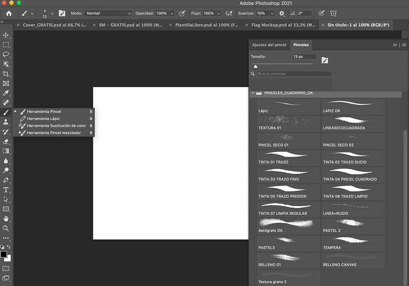 All 21 brushes in the download.