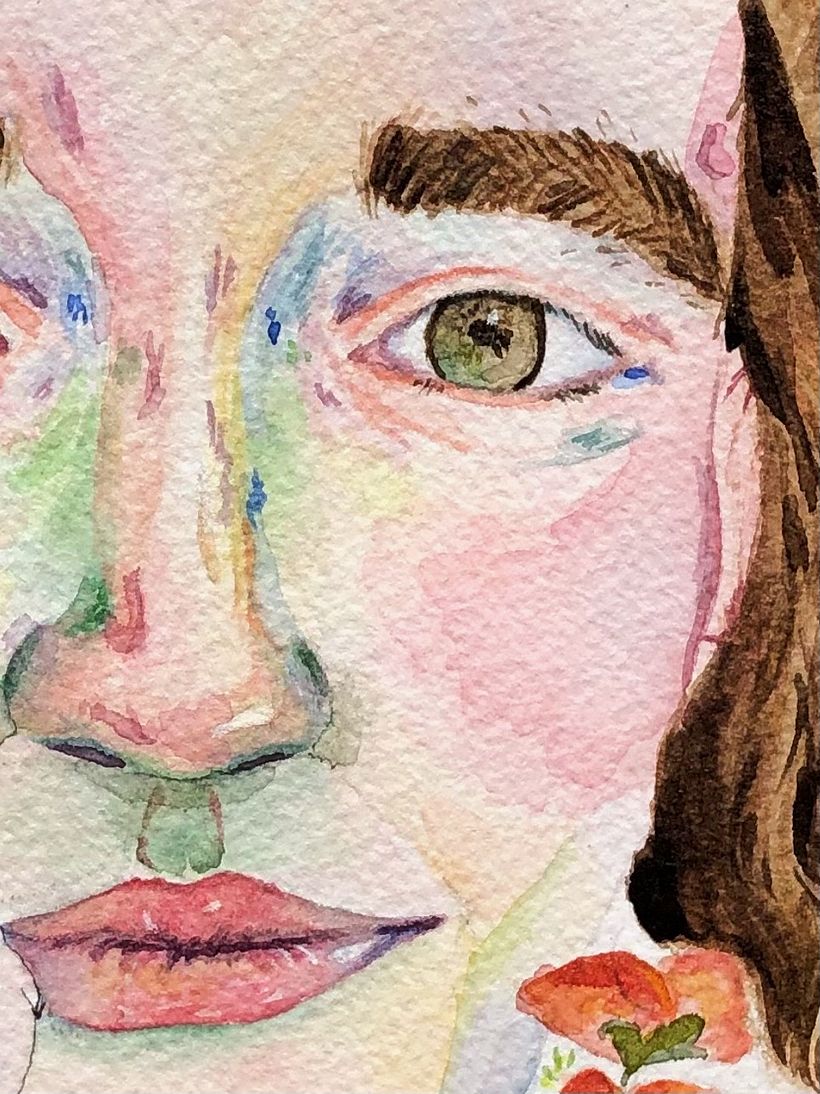 Up close on the face