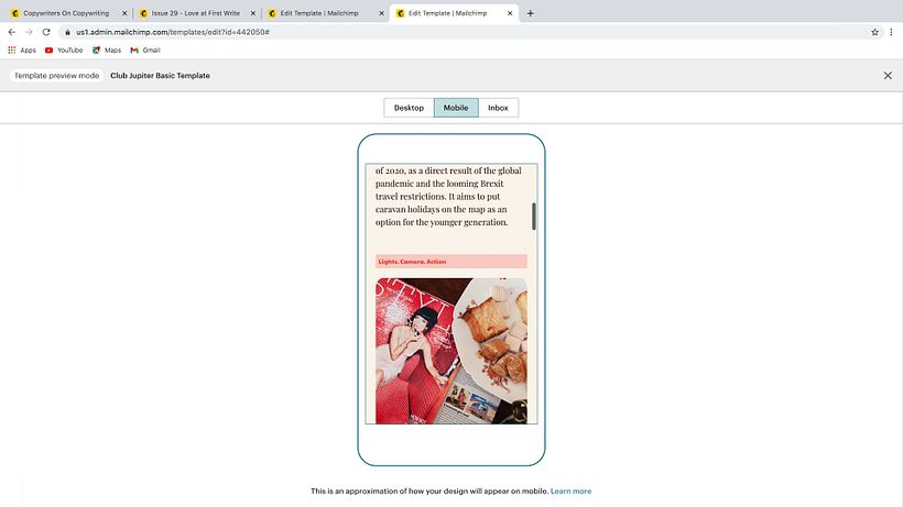 ... así como en aplicación Mobile.