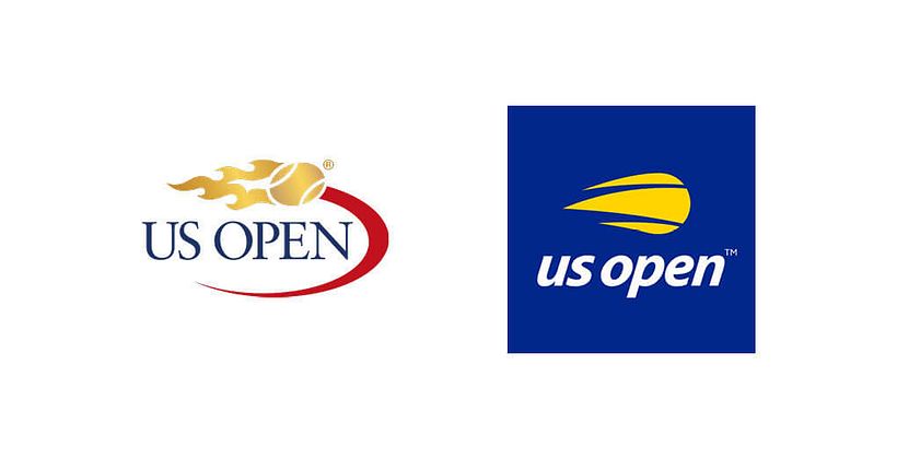 Logo Us Open. Versión anterior (izda.) y actual (dcha.).