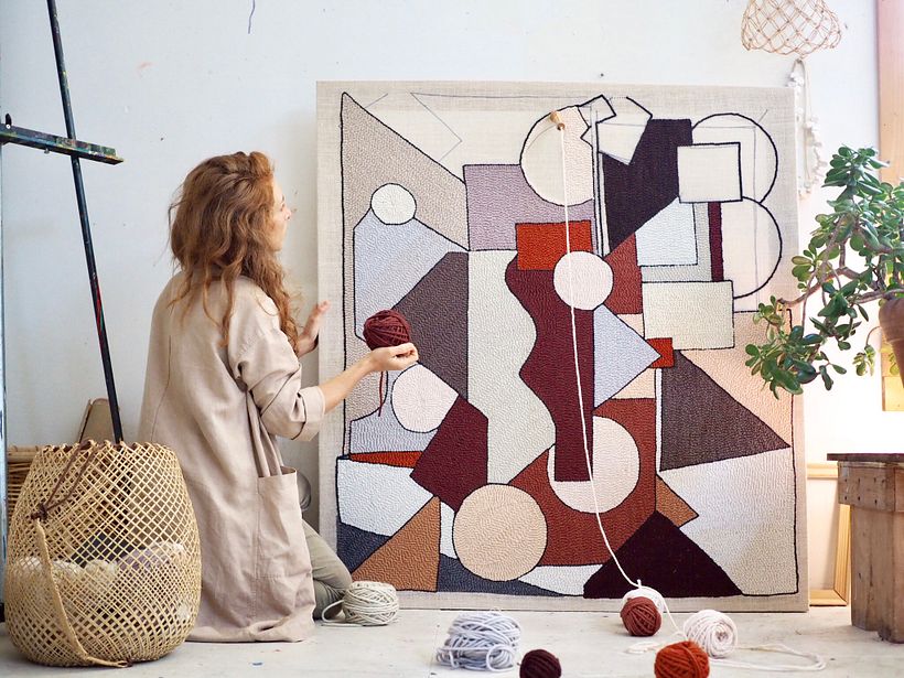 In process Hooked Rug 4