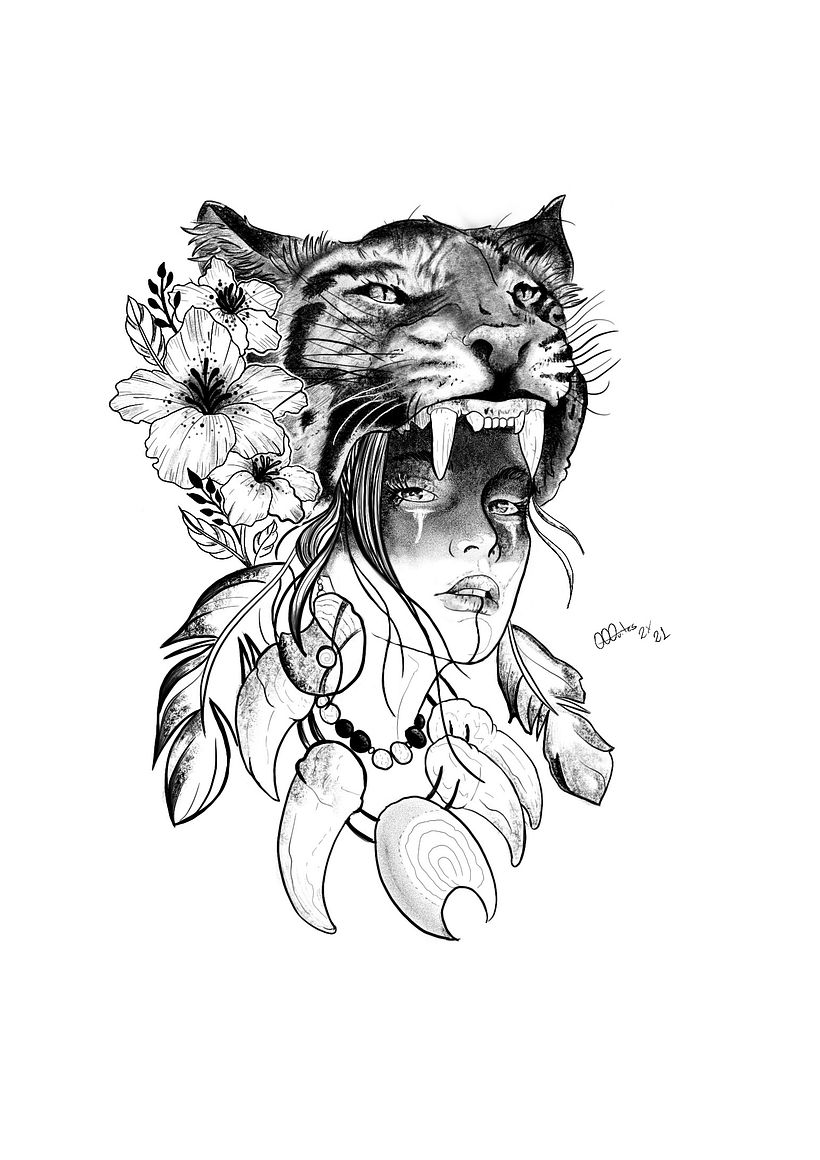 Meu projeto do curso: Desenho e ilustração digital de tatuagens com o Procreate 4