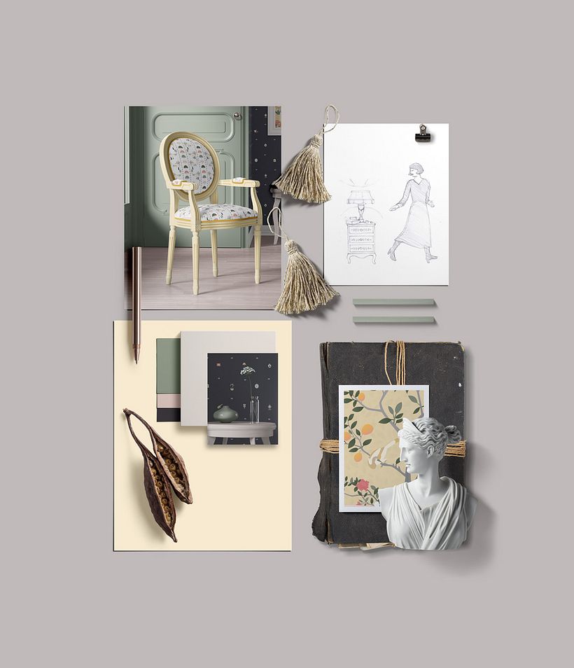 My project in Illustrated Pattern Design course: The Ladyship Room 1