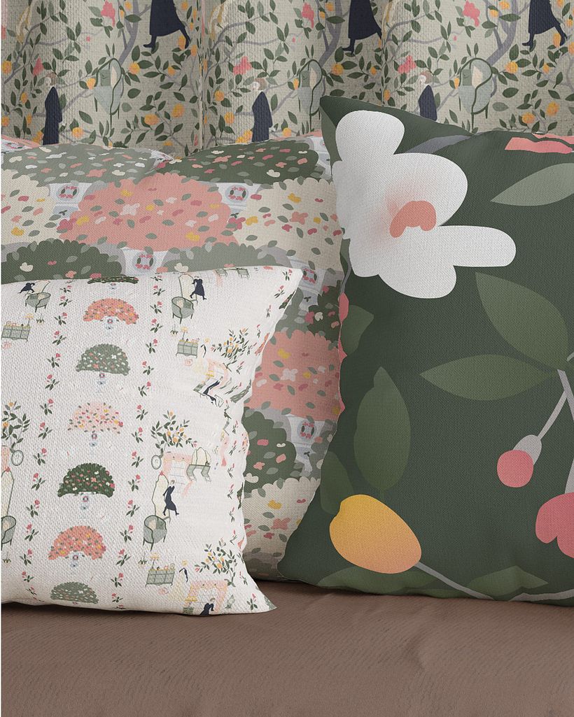 My project in Illustrated Pattern Design course: The Ladyship Room 4