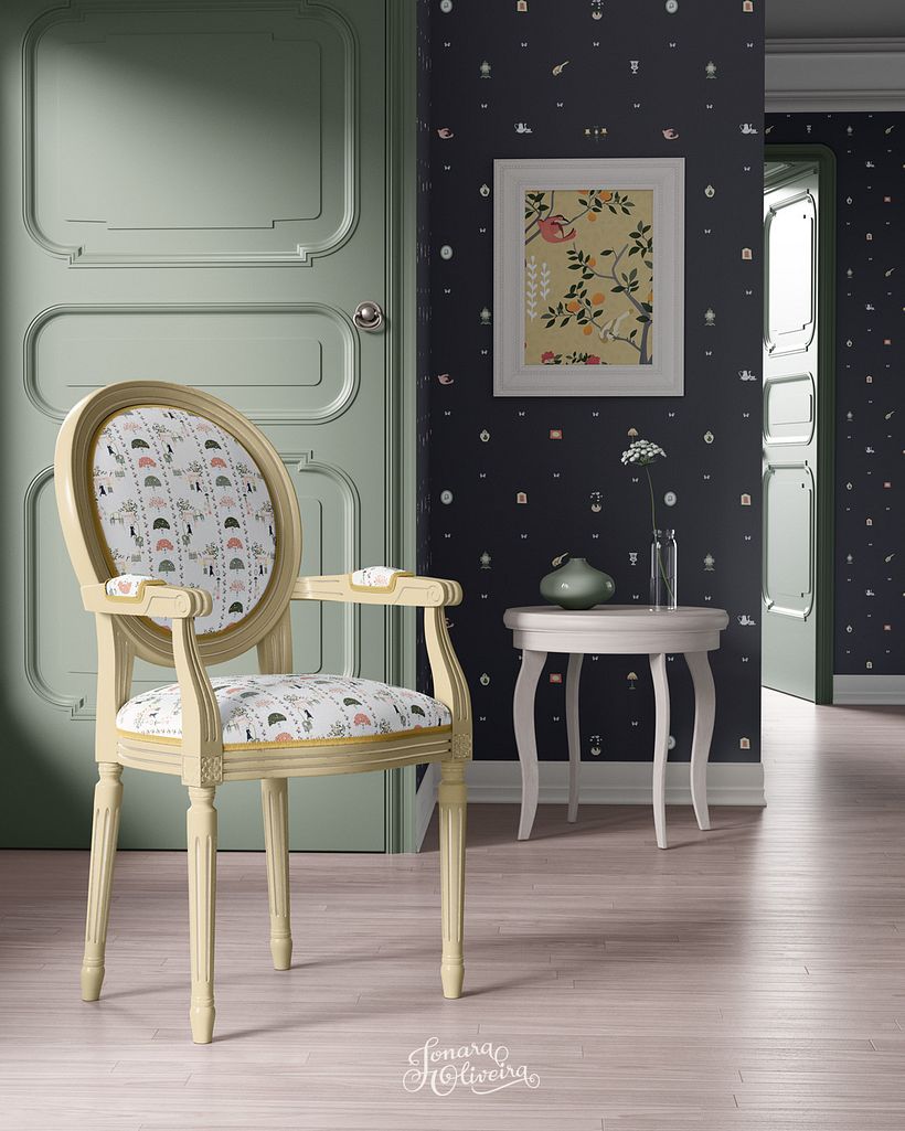 My project in Illustrated Pattern Design course: The Ladyship Room 5