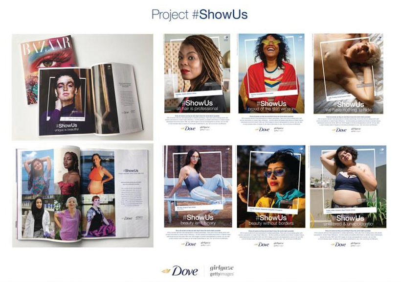 Dove se asoció con Getty Images para crear una colección de más de 10,000 imágenes que ofrecen una representación más amplia.