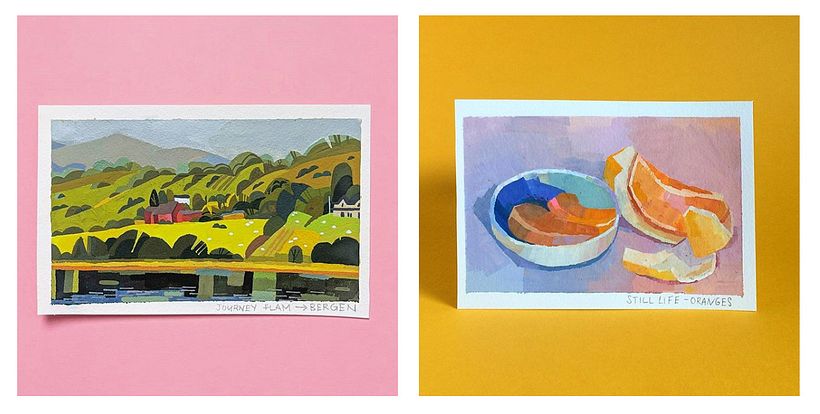 Even simple still lifes with a pop of color are so fun for me to paint!