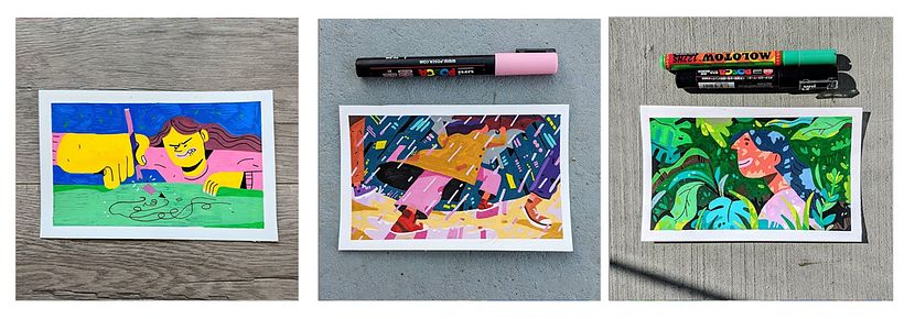 Posca markers are another great gouache/acrylic paint alternative. 