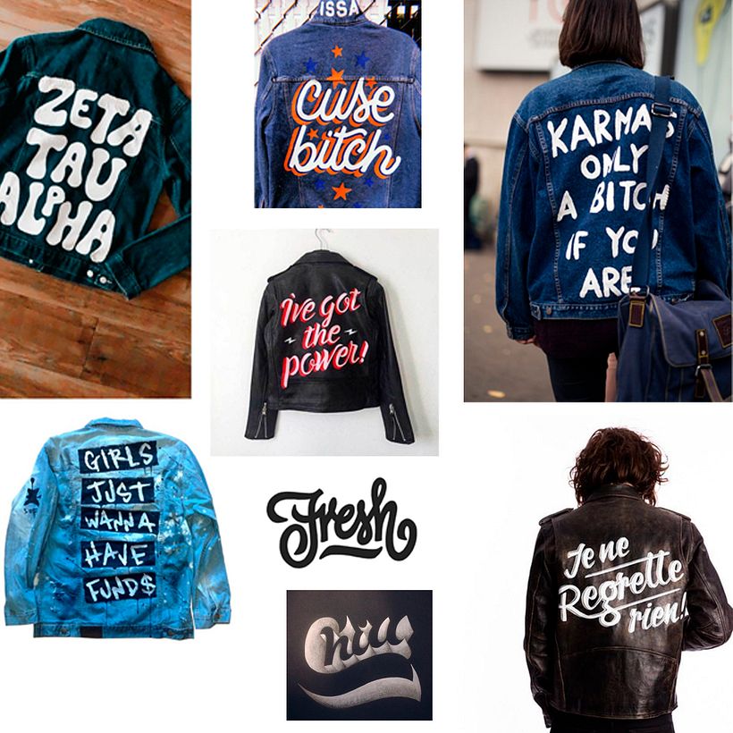 Caligrafía y lettering para customización de prendas 3