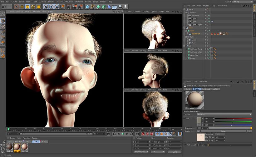Diseño de personajes en Cinema 4D.