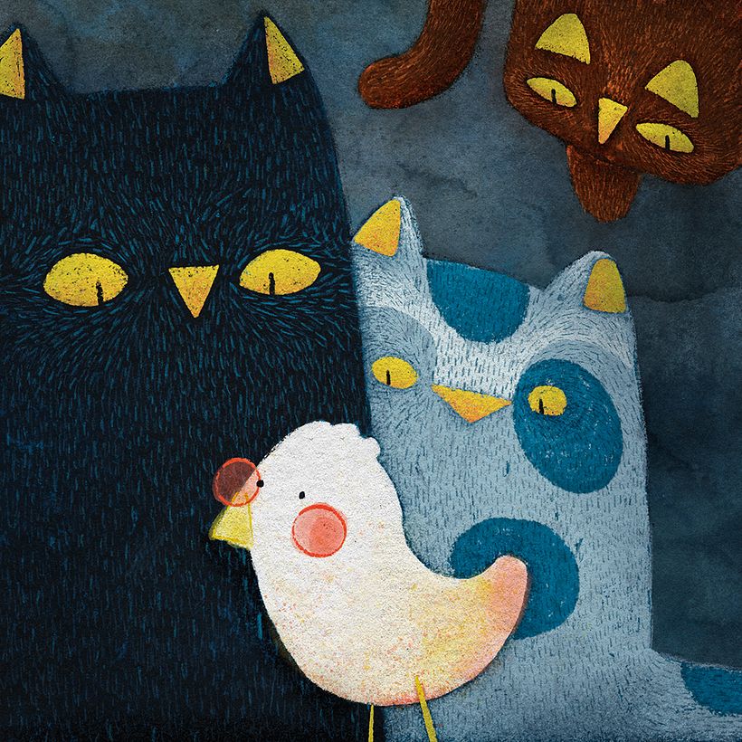 The Story of A Seagull and The Cat Who Taught Her To Fly - Traditional illustration