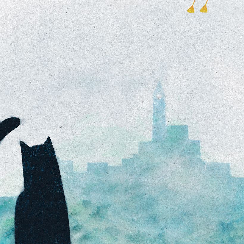 The Story of A Seagull and The Cat Who Taught Her To Fly - Traditional illustration