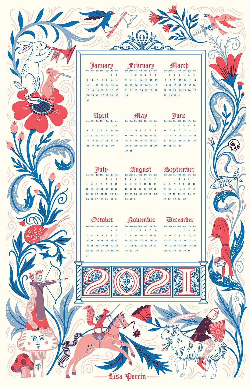 Medieval Inspired RISO Calendar 2
