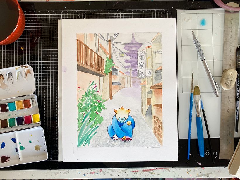 My project in Watercolor Illustration with Japanese Influence course 8
