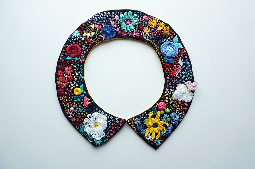 Full view of the shirt's collar.