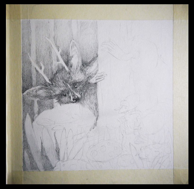 comencé a detallar de izquierda a derecha para no ensuciar el trabajo 