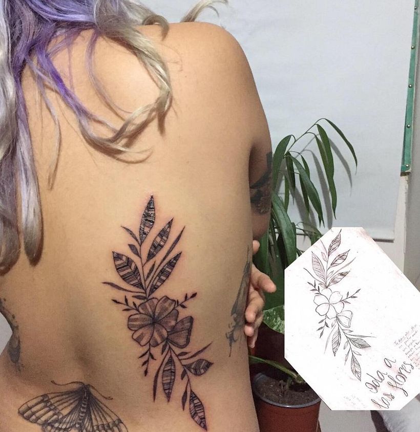 Mi Proyecto del curso: Tatuaje botánico con puntillismo 2