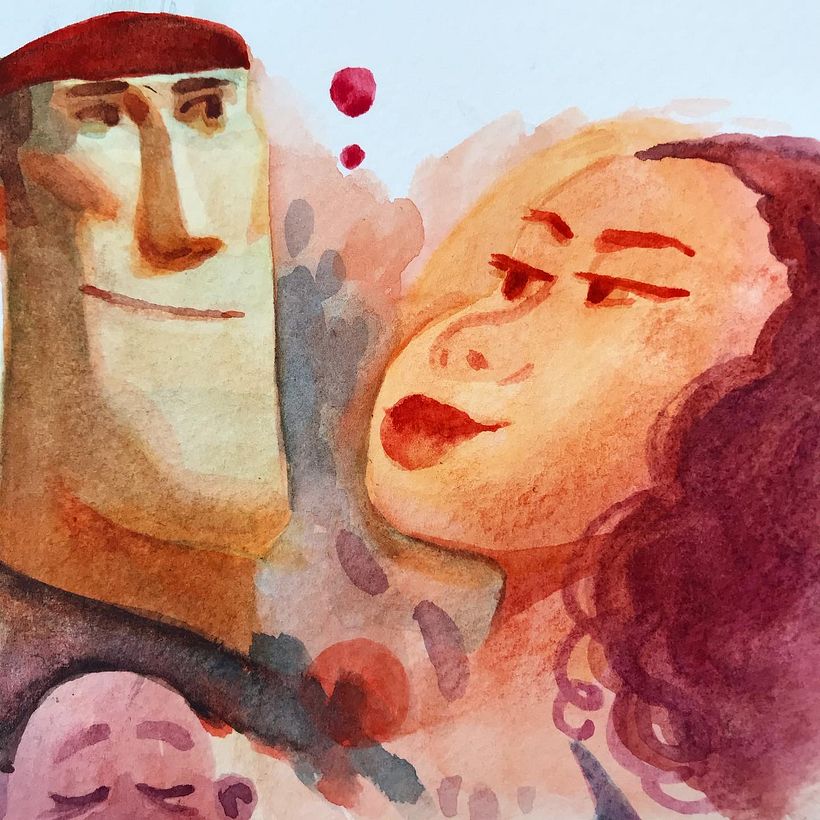 Shape-based invented portraits: Watercolor and Procreate 3