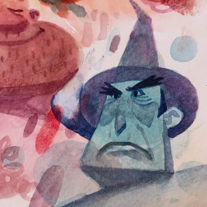 Shape-based invented portraits: Watercolor and Procreate 4