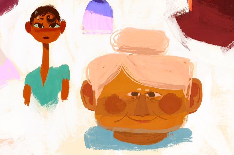 Shape-based invented portraits: Watercolor and Procreate 12