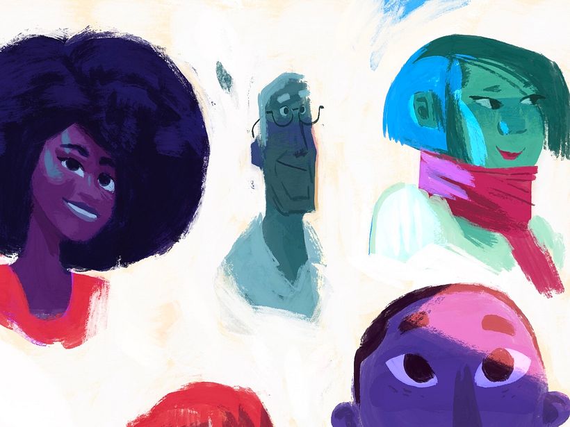 Shape-based invented portraits: Watercolor and Procreate 10