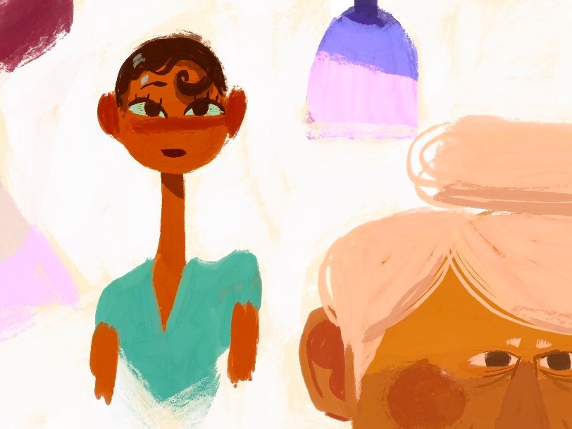 Shape-based invented portraits: Watercolor and Procreate 12