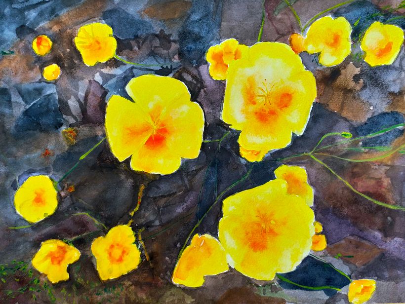 My project in Negative Watercolor Painting for Botanical Illustration course 1
