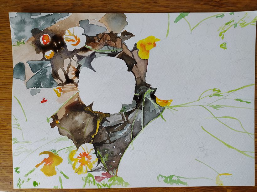 My project in Negative Watercolor Painting for Botanical Illustration course 3