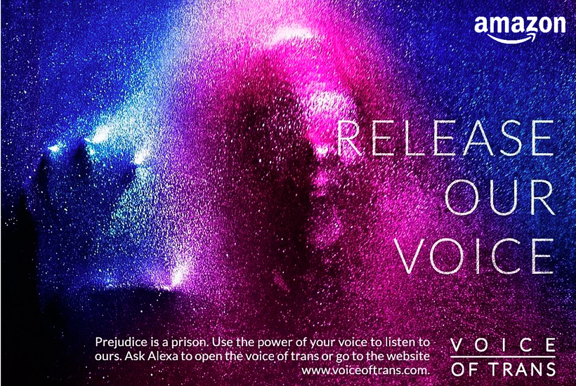 Amazon partnered with Brand Advance on their ‘Voice of Trans’ activation which used multiple channels, including Alexa itself