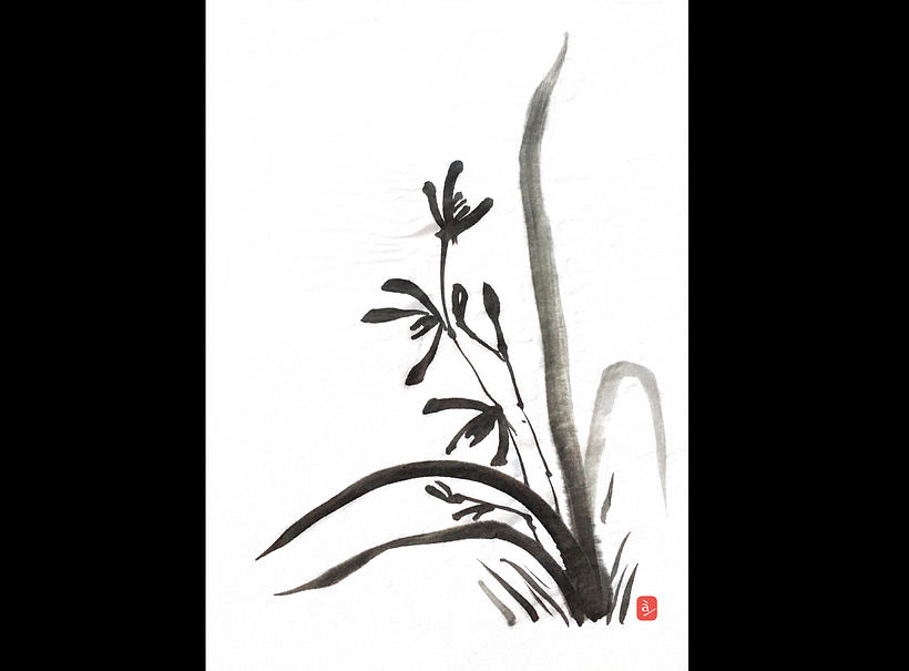 Mi Proyecto del curso: Introducción a la pintura sumi-e - Ilustrație tradițională
