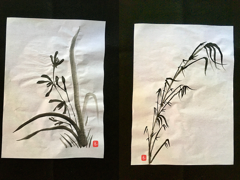 Mi Proyecto del curso: Introducción a la pintura sumi-e - Ilustrație tradițională