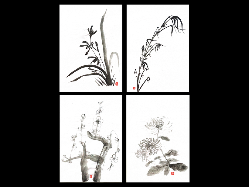 Mi Proyecto del curso: Introducción a la pintura sumi-e - Ilustrație tradițională