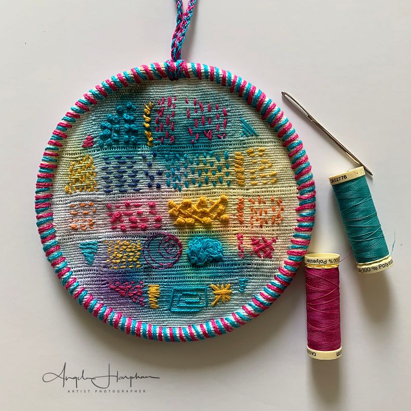 Sampler 2 on pre loved blind linen