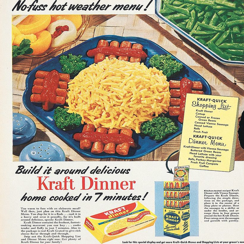 Publicidad con imágenes de comida.