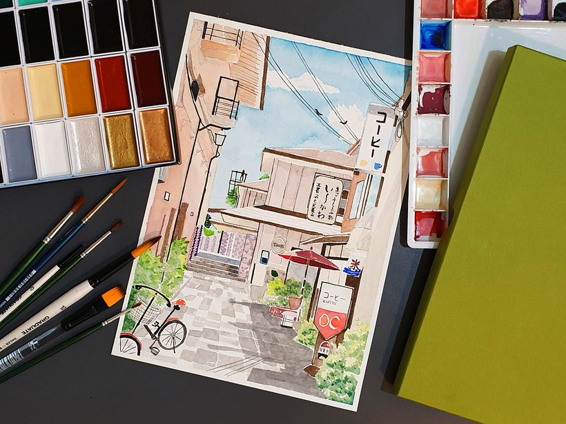Cafe in a quiet and beautiful alley in Japan 1