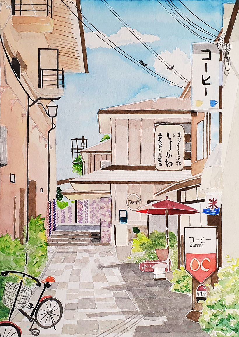 Cafe in a quiet and beautiful alley in Japan 3