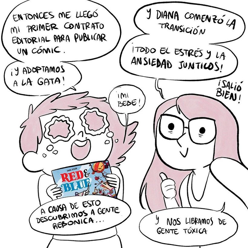 Resumen de la vida de Sara en sus viñetas.