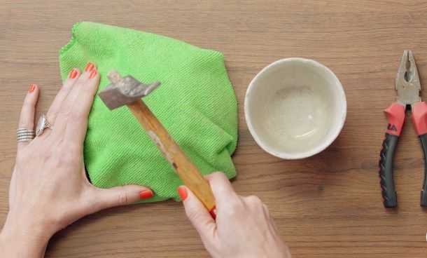 A thick cloth or a towel will protect the object.