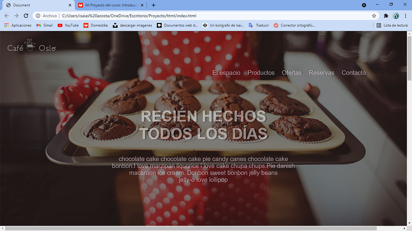 Mi Proyecto del curso: Introducción al Desarrollo Web Responsive con HTML y CSS 3
