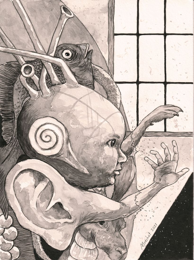 Meu projeto do curso: Ilustração em nanquim com influência japonesa 1